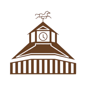 Carolina Horse Park Logo with Brown icon of a clock tower with a windmill on top against a white background