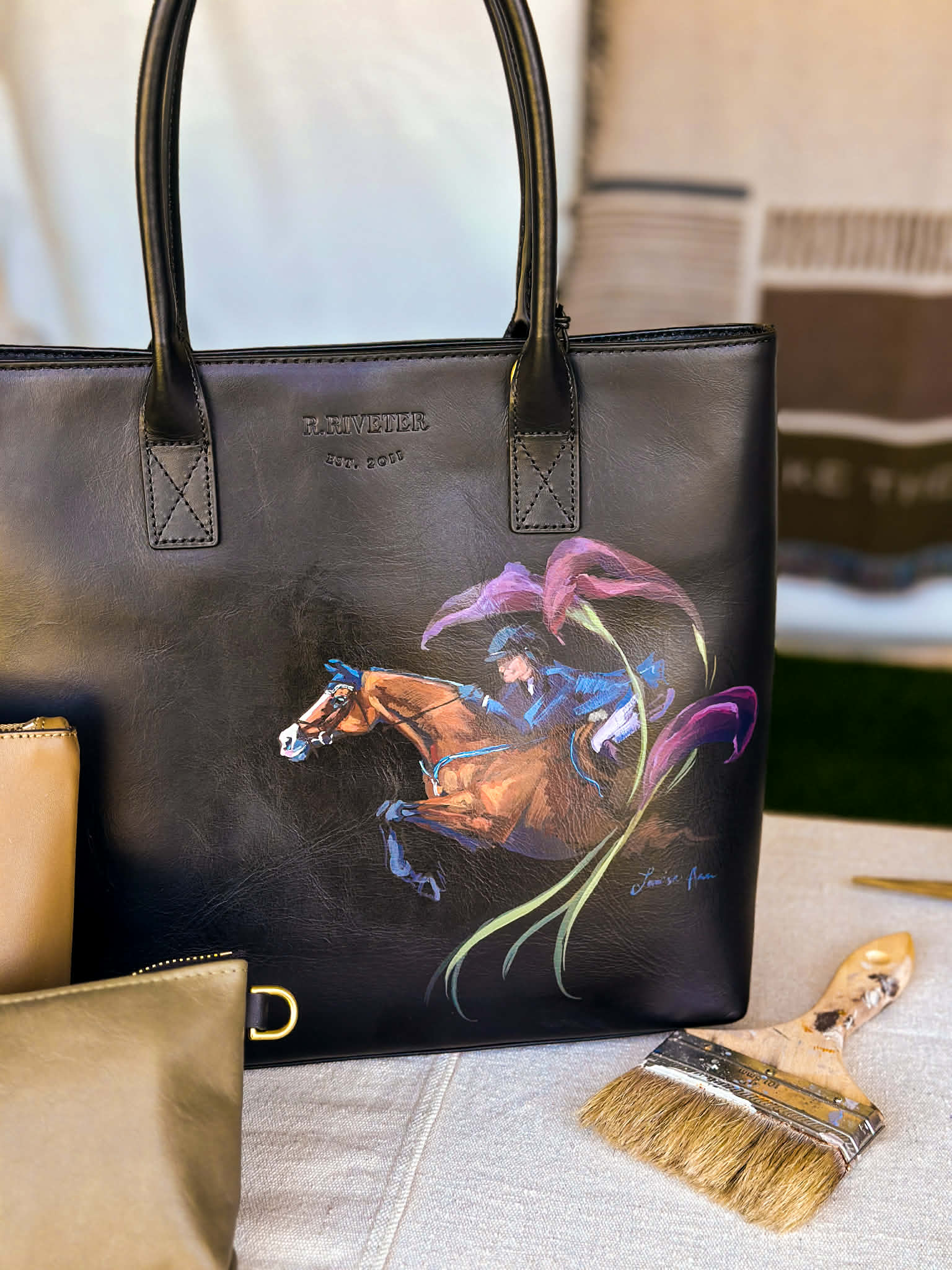 Leather Bag Customization - Painted Designs - Larissa Ann Fine Art