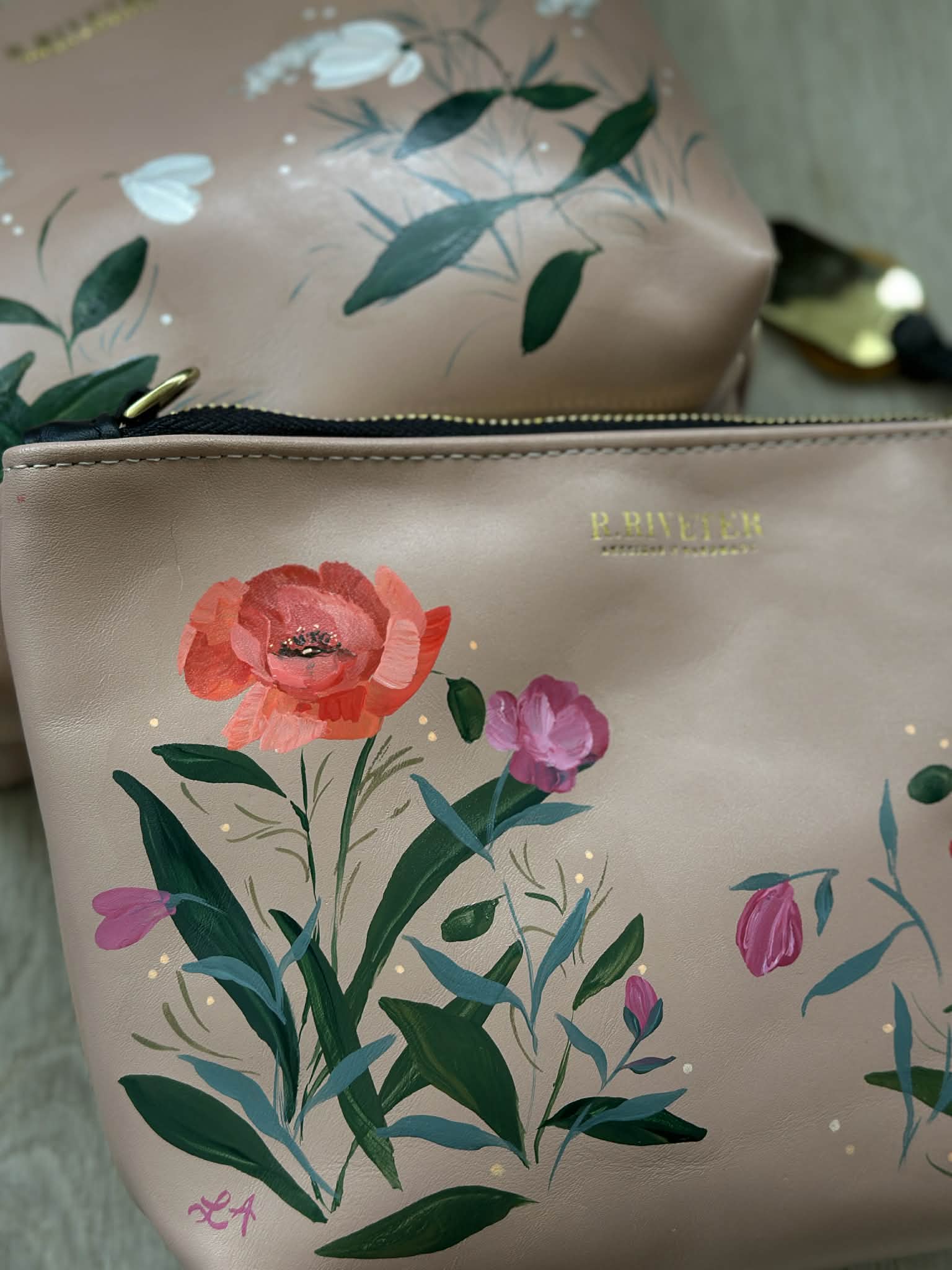 Leather Bag Customization - Painted Designs - Larissa Ann Fine Art