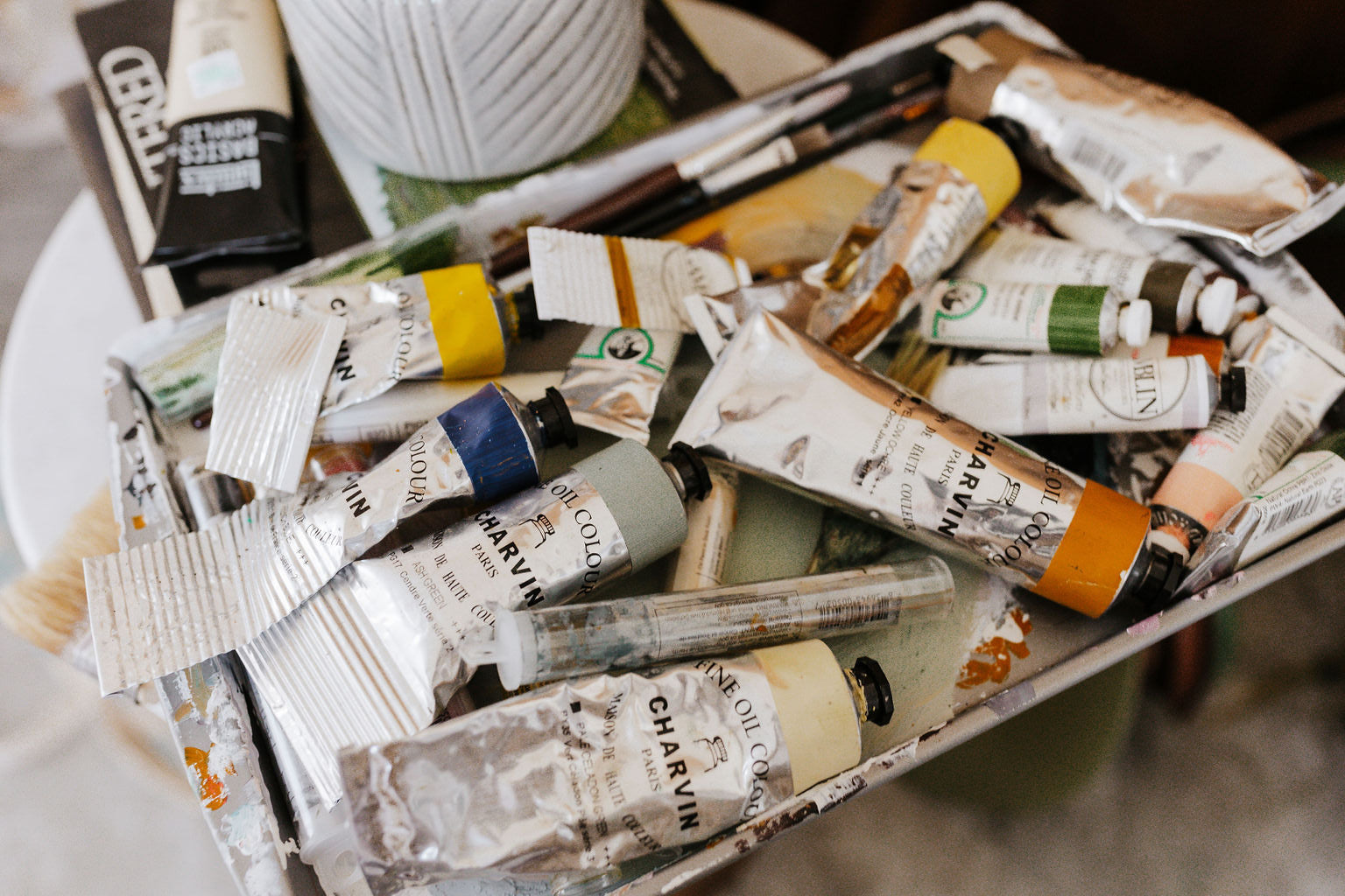 Collection of high quality fine art pigments and painting supplies