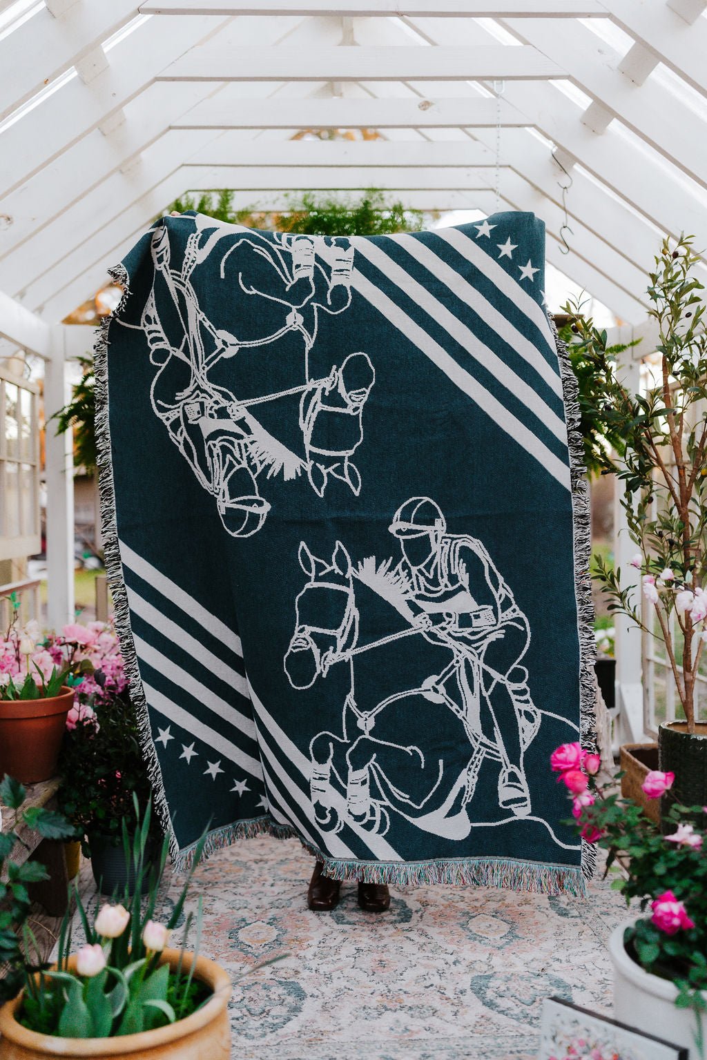 "Five Star" Woven Tapestry Blanket - Larissa Ann Fine Art